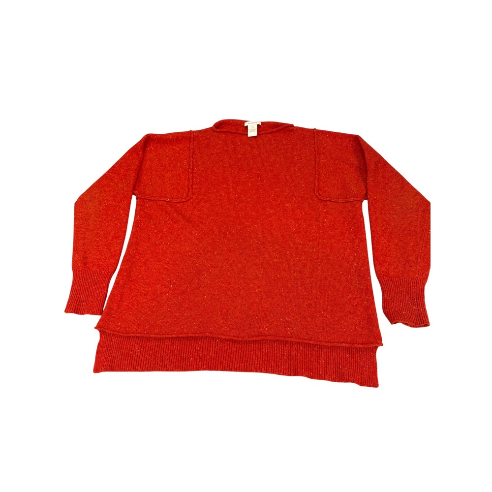 Sundance Womens Lambswool Blend Speckled Knit Sweater Orange Red Large RN 106205